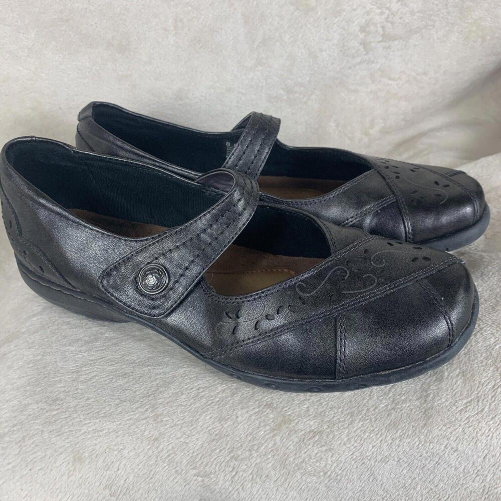 Rockport Cobb Hill Womens Shoes 8.5M Mary Jane Petra Black Leather Comfort Shoe